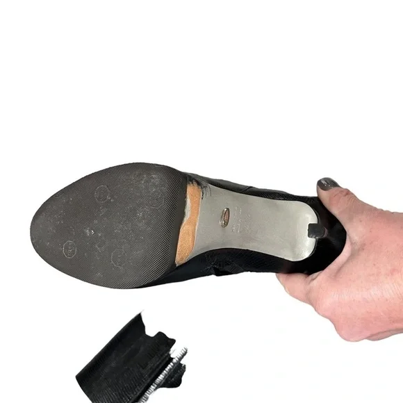 Sergio Rossi Leather Knee High Boots Stiletto Heel Black Size 40.5 Women’s 9.5 - Picture 5 of 9